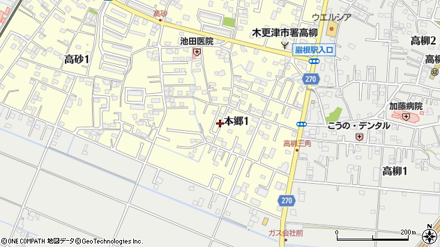 〒292-0015 千葉県木更津市本郷の地図