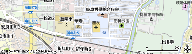 西友岐阜華陽店周辺の地図