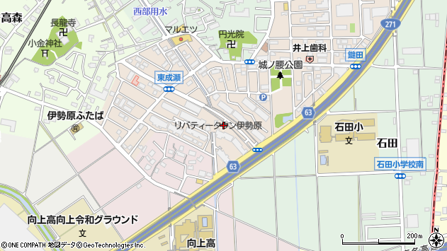 〒259-1117 神奈川県伊勢原市東成瀬の地図