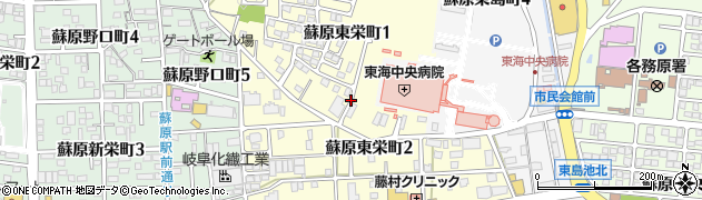岐阜県各務原市蘇原東栄町周辺の地図