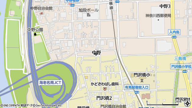 〒243-0425 神奈川県海老名市中野の地図