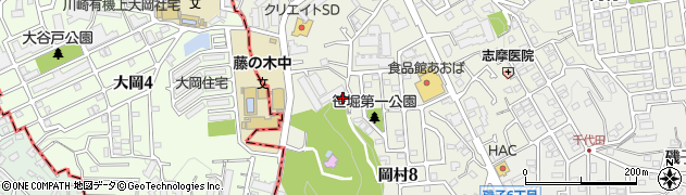 岡村八丁目公園周辺の地図