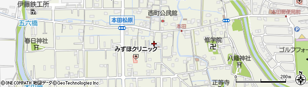 岐阜県瑞穂市本田周辺の地図