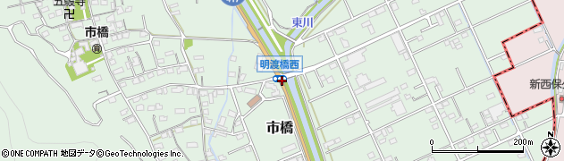 明渡橋西周辺の地図