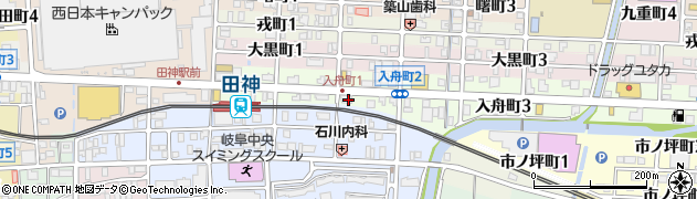 岐阜信用金庫田神支店周辺の地図