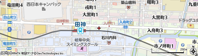 キュリオステーション田神店周辺の地図