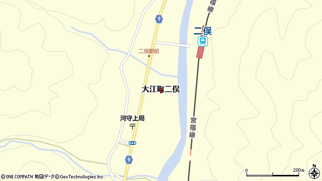 〒620-0324 京都府福知山市大江町二俣の地図