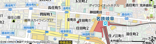 備長吉兆や 岐阜駅前店周辺の地図