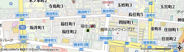 岐阜県岐阜市花園町周辺の地図