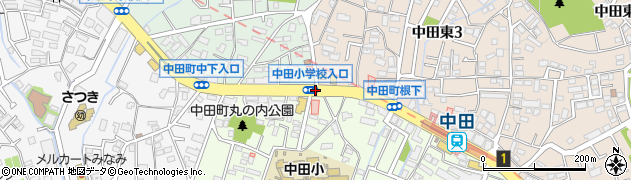 中田小入口周辺の地図