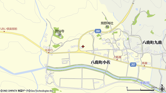 〒667-0053 兵庫県養父市八鹿町小佐の地図