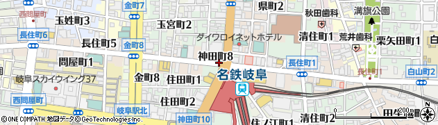 岐阜県岐阜市神田町周辺の地図