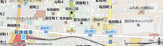 岐阜県岐阜市栗矢田町周辺の地図