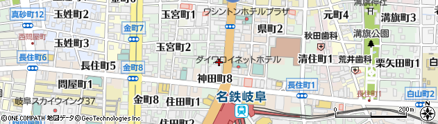 麺屋黒船 岐阜神田町店周辺の地図