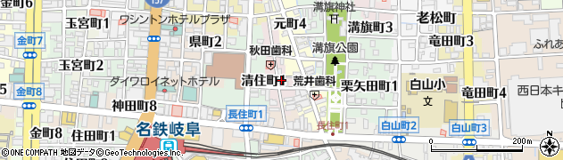 岐阜県岐阜市元住町周辺の地図