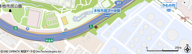 三溪園入口周辺の地図