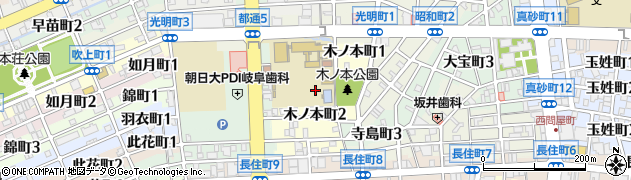 岐阜県岐阜市木ノ本町周辺の地図