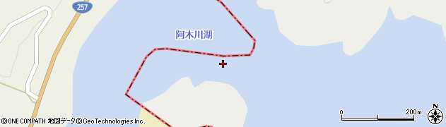 阿木川湖周辺の地図