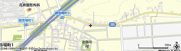岐阜県各務原市那加西市場町周辺の地図