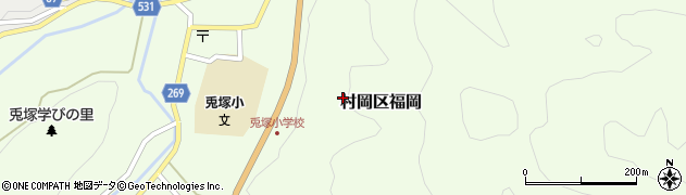 兵庫県香美町（美方郡）村岡区福岡周辺の地図
