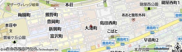 岐阜県岐阜市大池町周辺の地図
