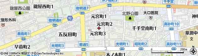 岐阜県岐阜市元宮町周辺の地図