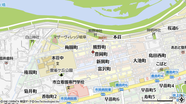〒500-8372 岐阜県岐阜市熊野町の地図