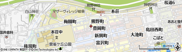 岐阜県岐阜市熊野町周辺の地図