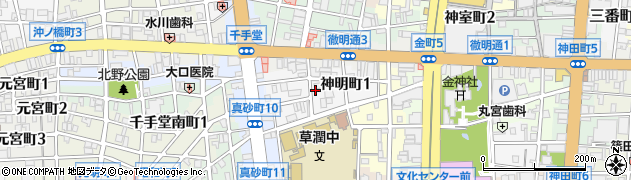 岐阜県岐阜市神明町周辺の地図