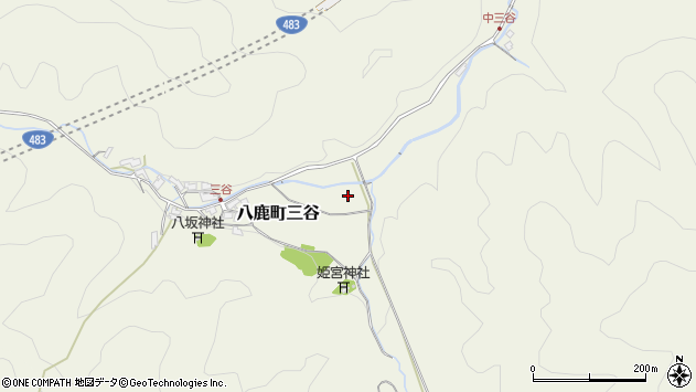 〒667-0002 兵庫県養父市八鹿町三谷の地図