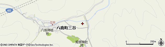 兵庫県養父市八鹿町三谷周辺の地図