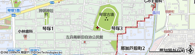 琴塚公園周辺の地図