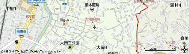 神奈川県横浜市南区大岡周辺の地図