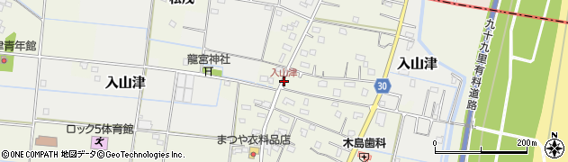 入山津周辺の地図