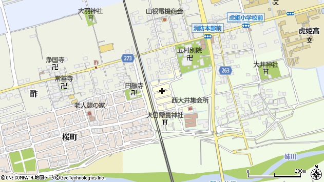 〒529-0123 滋賀県長浜市西大井町の地図