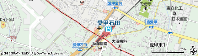 愛甲石田駅前周辺の地図