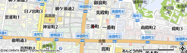 岐阜県岐阜市三番町周辺の地図