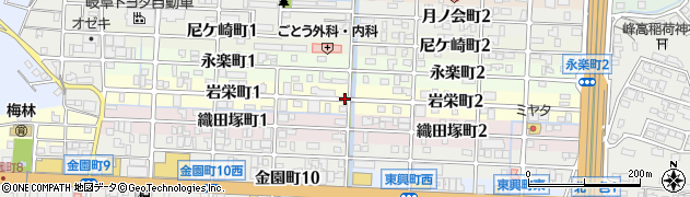 岐阜県岐阜市岩栄町周辺の地図