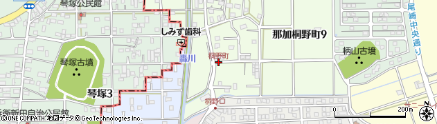 桐野町周辺の地図