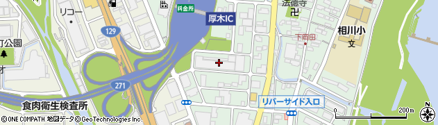 神奈川県厚木市岡田周辺の地図