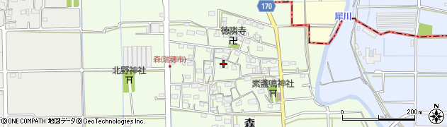 岐阜県瑞穂市森周辺の地図