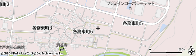 岐阜県各務原市各務東町周辺の地図