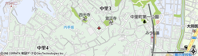 神奈川県横浜市南区中里周辺の地図