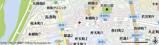 岐阜県岐阜市本郷町周辺の地図