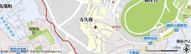 神奈川県横浜市中区寺久保周辺の地図