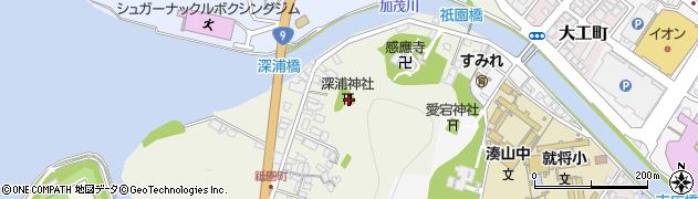 深浦神社周辺の地図
