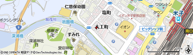 鳥取県米子市大工町周辺の地図