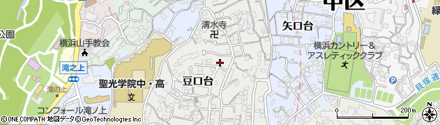 神奈川県横浜市中区豆口台周辺の地図