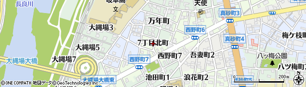 岐阜県岐阜市西野町（７丁目北町）周辺の地図