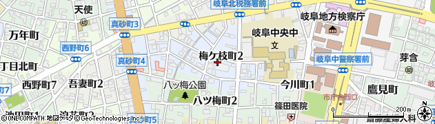 岐阜県岐阜市梅ケ枝町周辺の地図
